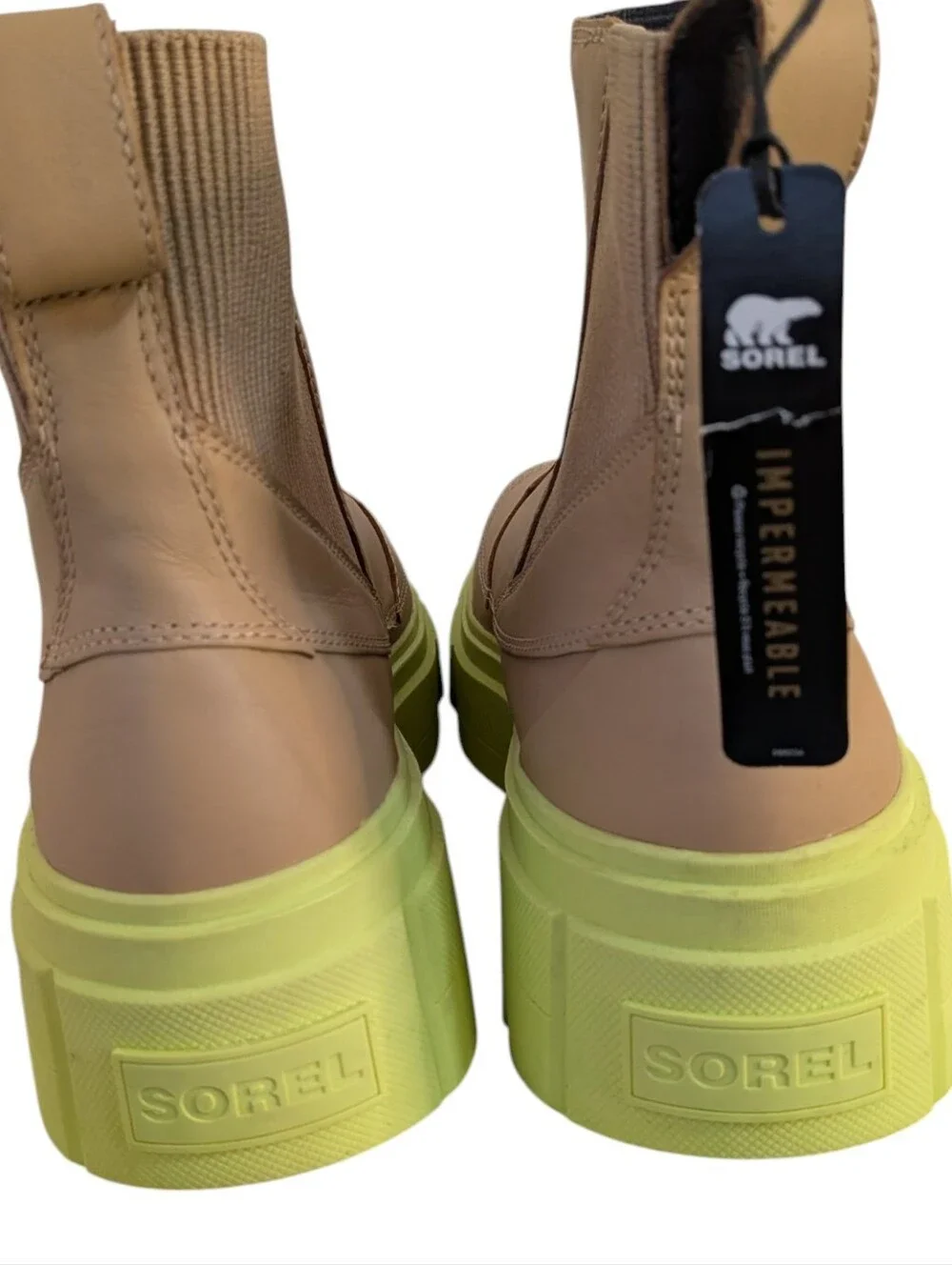 SOREL CARIBOU X Waterproof Platform Women’s Chelsea Boot | Canoe/Tippet .Size 12